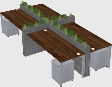 Rectangular shared desk