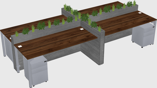 Rectangular shared desk