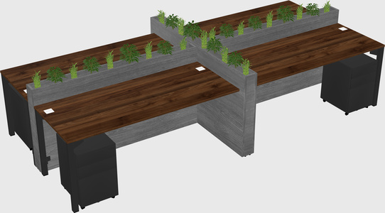 Rectangular shared desk