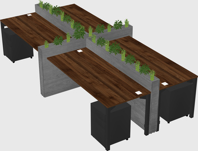 Rectangular shared desk