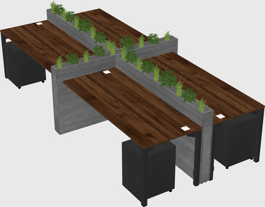Rectangular shared desk