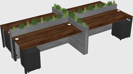 Rectangular shared desk