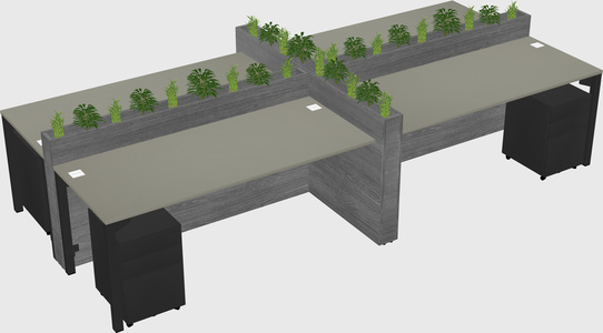 Rectangular shared desk
