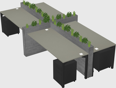 Rectangular shared desk