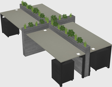 Rectangular shared desk