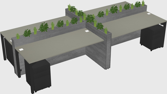 Rectangular shared desk