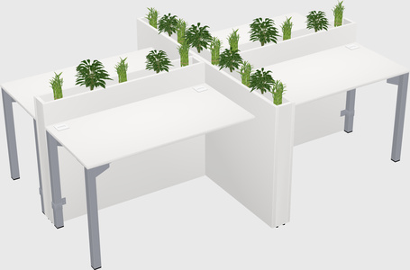 Rectangular shared desk