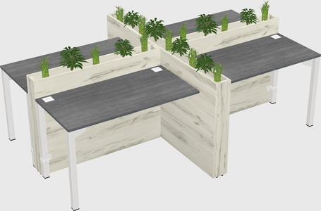 Rectangular shared desk