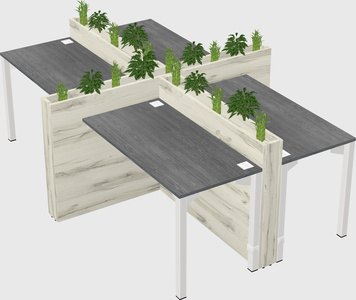 Rectangular shared desk