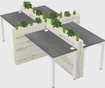 Rectangular shared desk