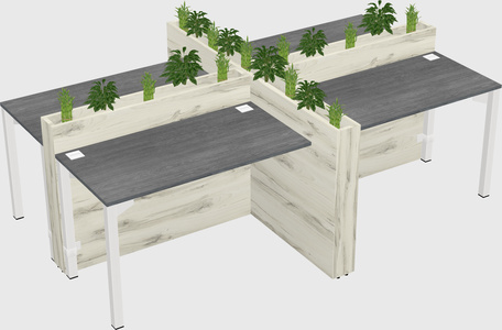 Rectangular shared desk