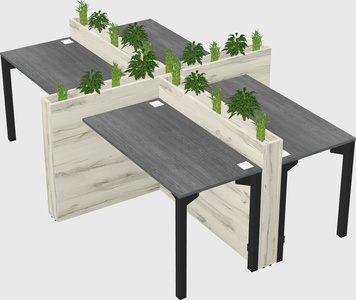 Rectangular shared desk