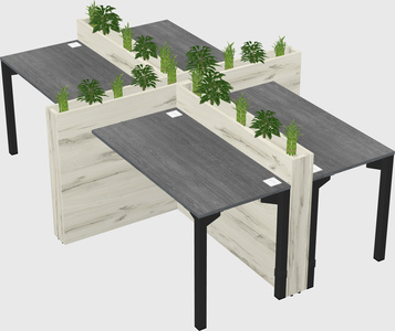 Rectangular shared desk