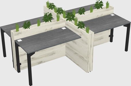Rectangular shared desk