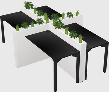 Rectangular shared desk