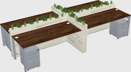 Rectangular shared desk