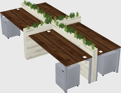 Rectangular shared desk