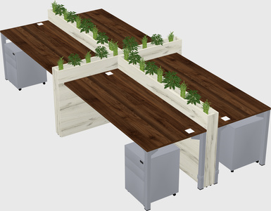 Rectangular shared desk