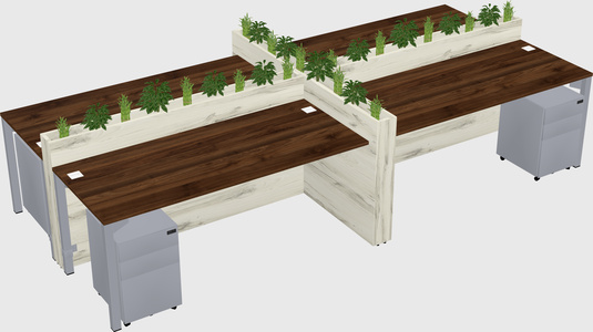 Rectangular shared desk