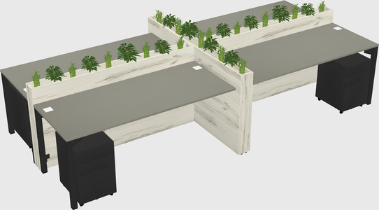Rectangular shared desk