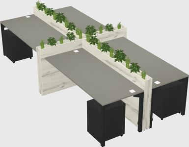 Rectangular shared desk