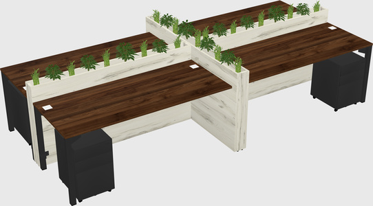 Rectangular shared desk