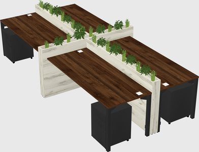 Rectangular shared desk