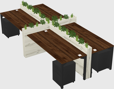 Rectangular shared desk