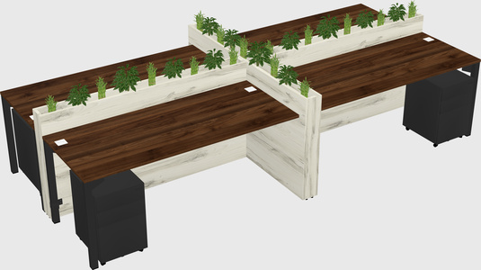 Rectangular shared desk