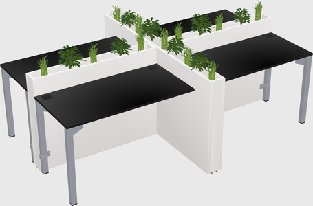 Rectangular shared desk