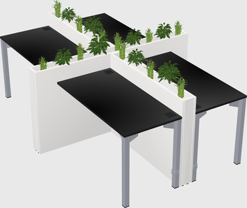 Rectangular shared desk