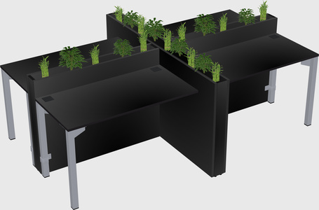Rectangular shared desk