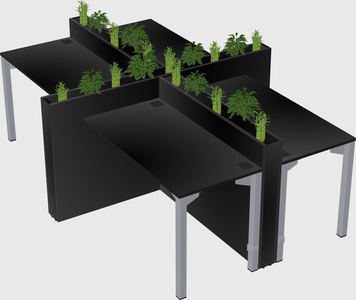 Rectangular shared desk