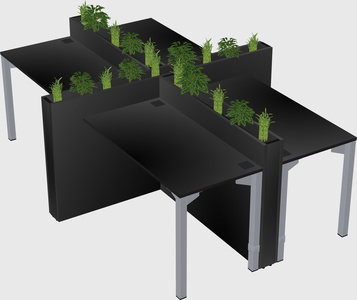 Rectangular shared desk