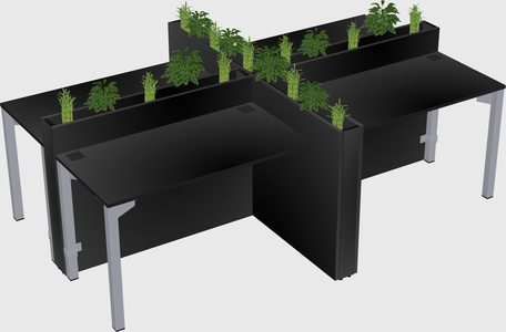 Rectangular shared desk
