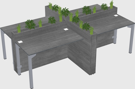 Rectangular shared desk