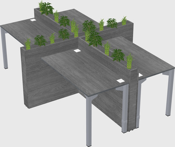 Rectangular shared desk