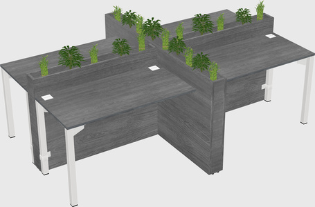 Rectangular shared desk