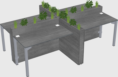 Rectangular shared desk