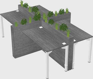 Rectangular shared desk