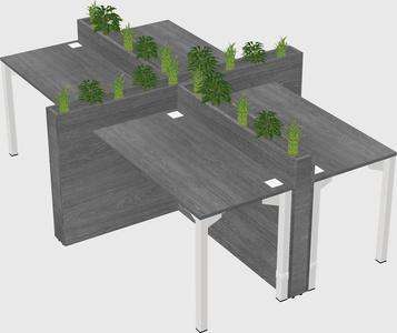 Rectangular shared desk