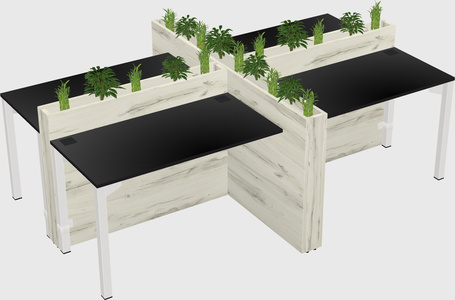 Rectangular shared desk