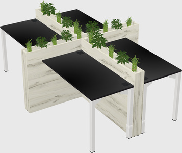 Rectangular shared desk