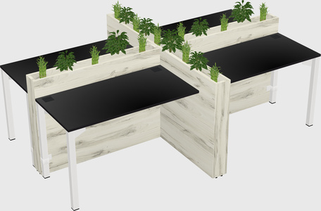 Rectangular shared desk