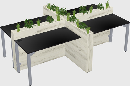 Rectangular shared desk
