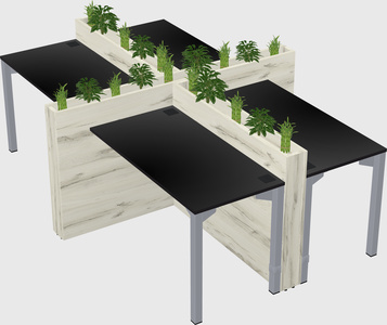 Rectangular shared desk