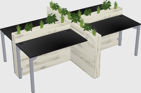 Rectangular shared desk