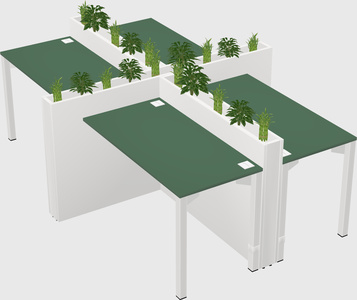 Rectangular shared desk