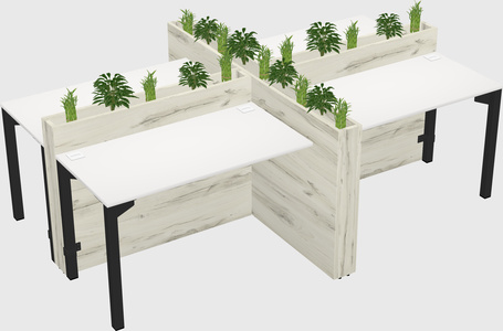 Rectangular shared desk