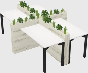 Rectangular shared desk